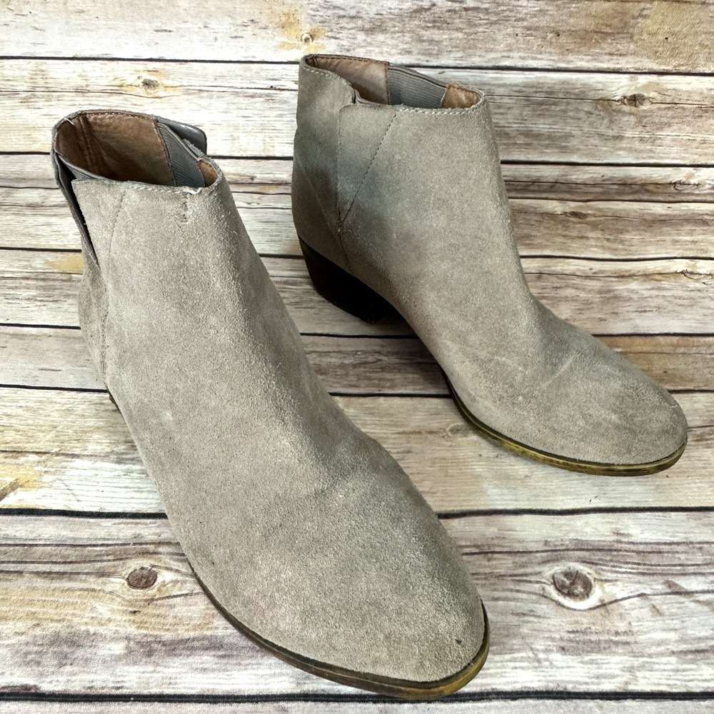Lucky Brand Womens Stone Suede Benissa Western Ankle Boots 9M - Picture 1 of 9